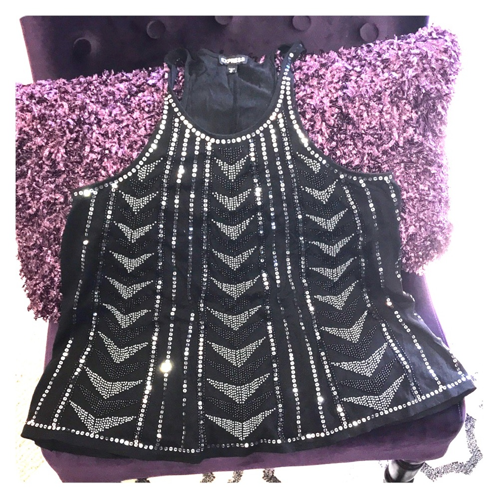 Express beaded racerback tank